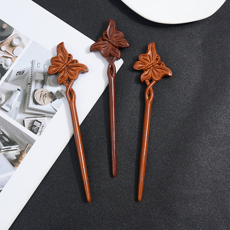 Wooden Women's Chinese Style Headdress Animal Hairpin 18