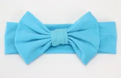Babies' Headwear Cotton Hair Band 16 Colors Big Bow - Lake Blue - View 1
