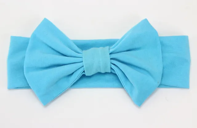 Babies' Headwear Cotton Hair Band 16 Colors Big Bow Lake Blue - Shop at LoveMi