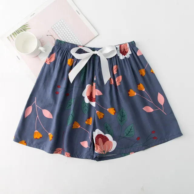 Shorts Women's Summer New Plus Size Loose And Thin Pajama Pants 37 Strawberry Flowers - Shop at LoveMi