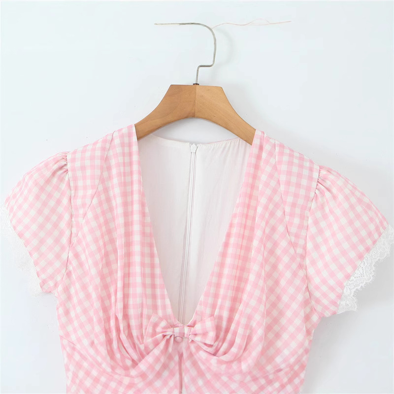 Sweet Cute Lace Stitching Cotton Mini Dress