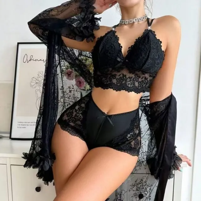 Womens Lace Pure Desire Style Cutout Backless Sleeveless Top And Pants Set Black - Shop at LoveMi