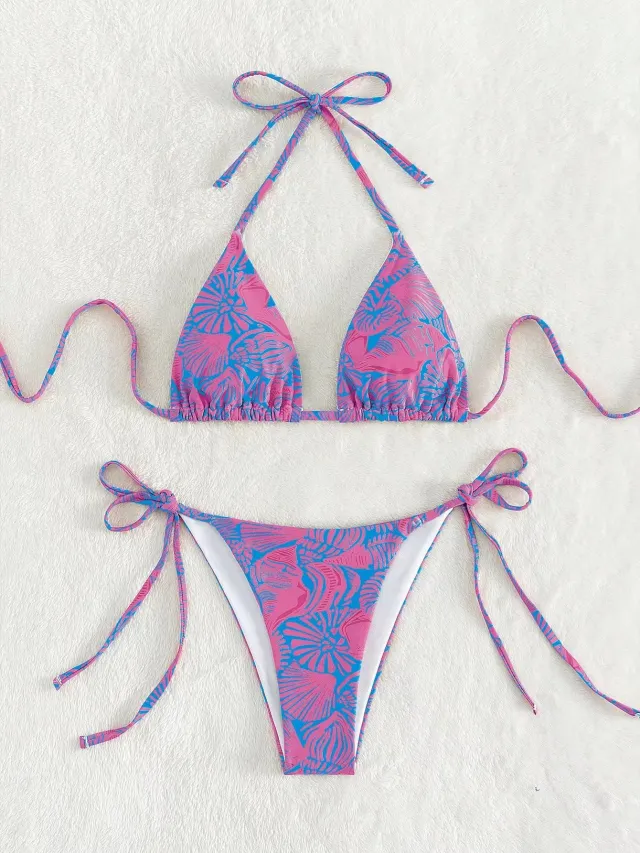 Swimming Beach Hot Spring Fashion Split Two Pieces Violet 8 Xl - Shop at LoveMi