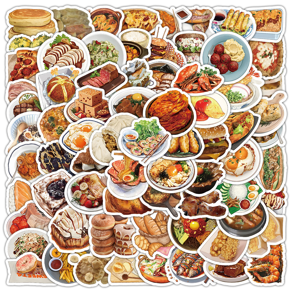 Title 3, Realistic Food Stickers Personalized Creative D...