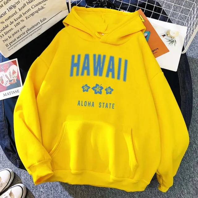 Roha Letter Printing Women's Hoodie Hip Hop Yellow - Shop at LoveMi