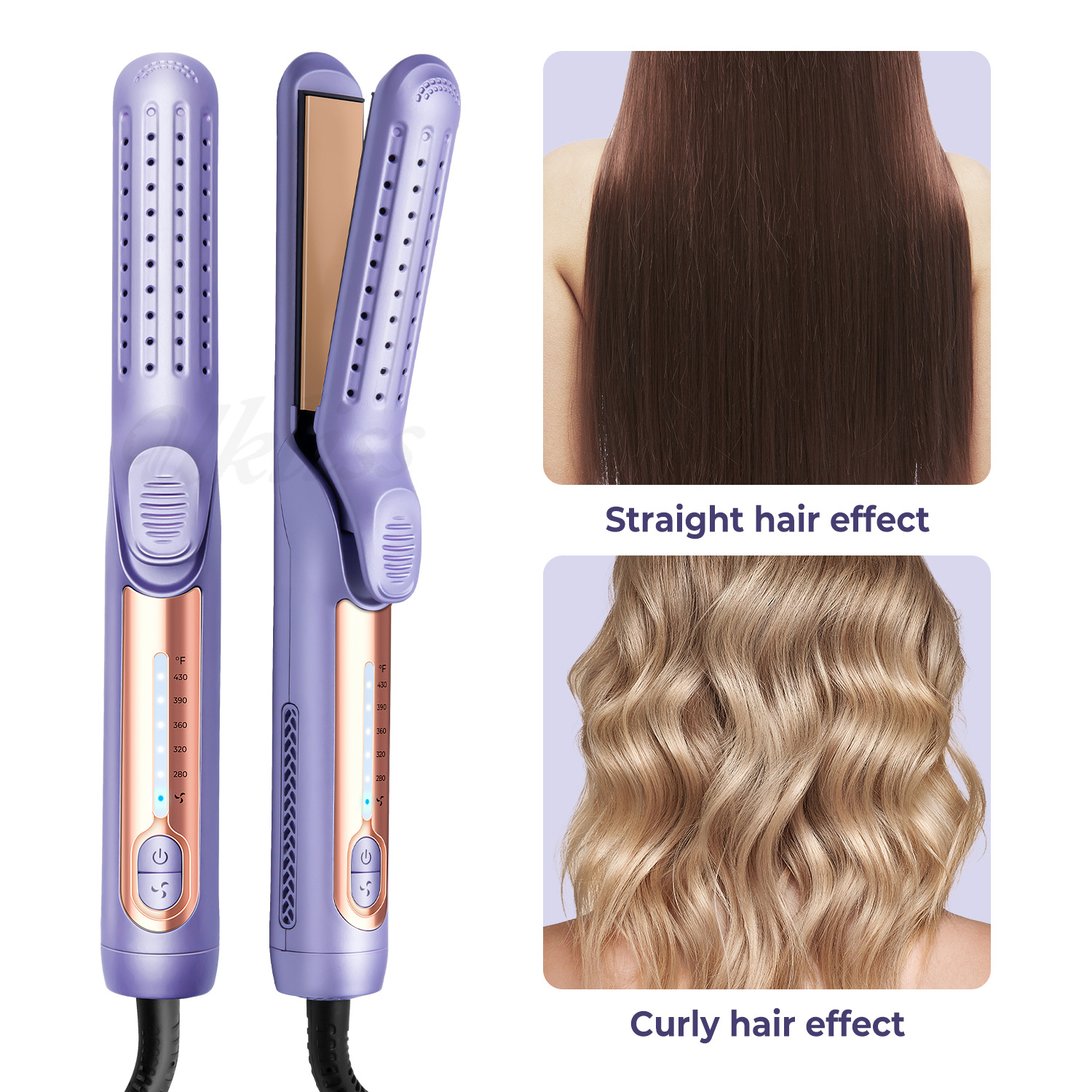 Quick-heating Hair Straightener With Cool And Hot Air Settings