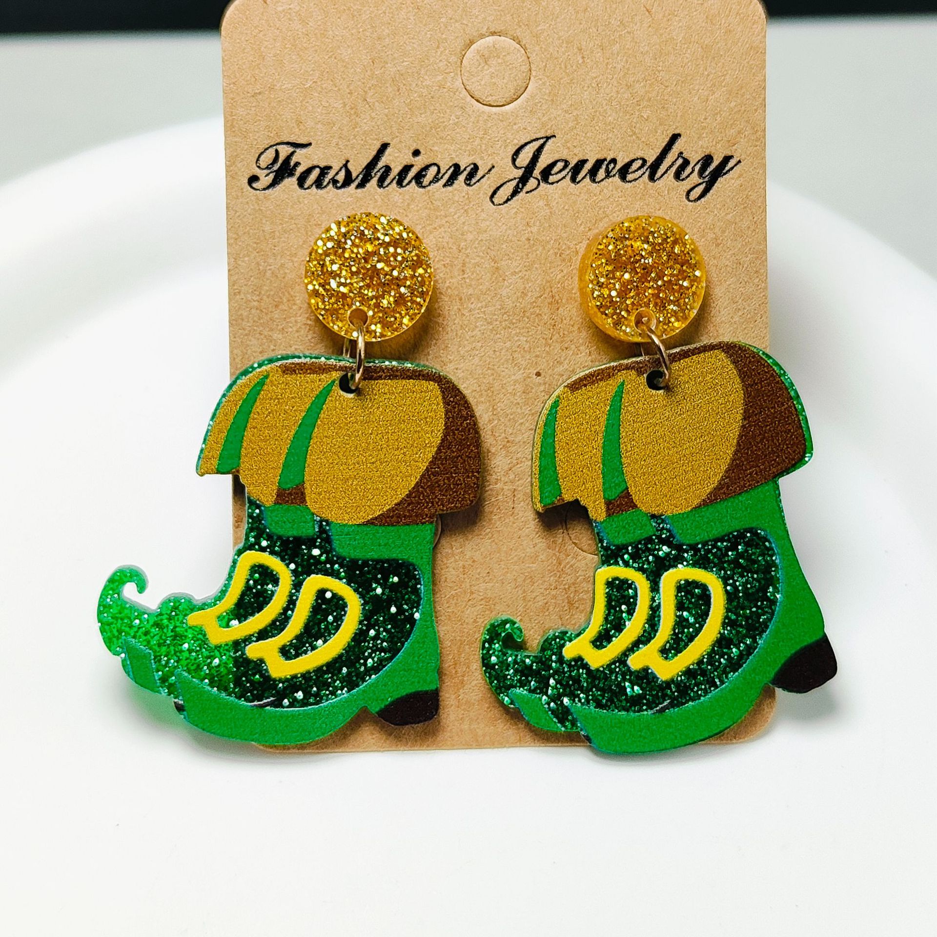 Patrick's Day Green Hats Beer Boots Earrings