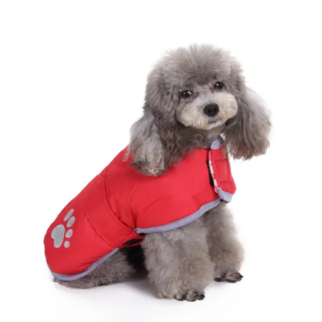 Reflective Dog Cotton Clothes Winter Dz148 Red Two Sided Wear - Shop at LoveMi
