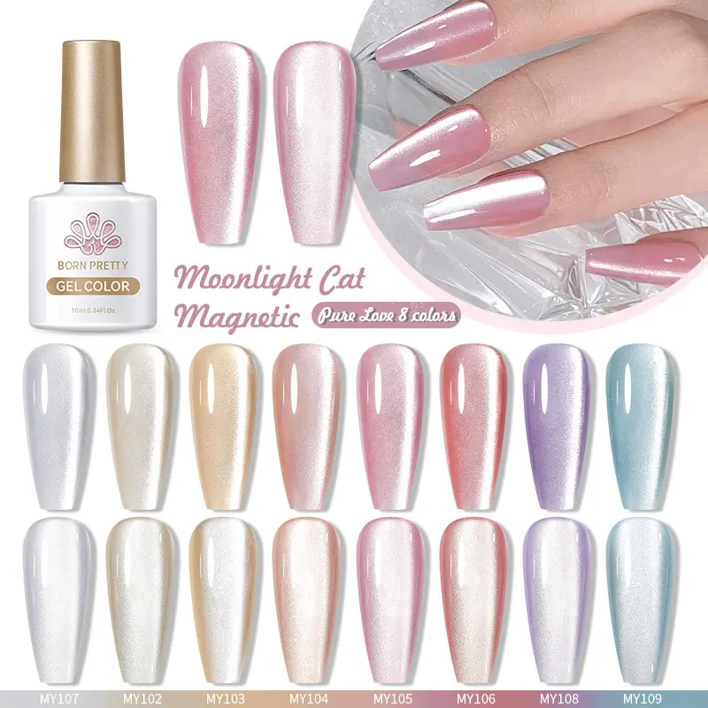 Mirror Porcelain White Cat's Eye Moonlight Gel