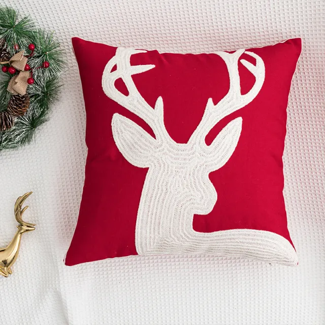 Festival Living Room Bedroom Decoration Background Cushion Red Pillowcase Christmas Tencel - Shop at LoveMi