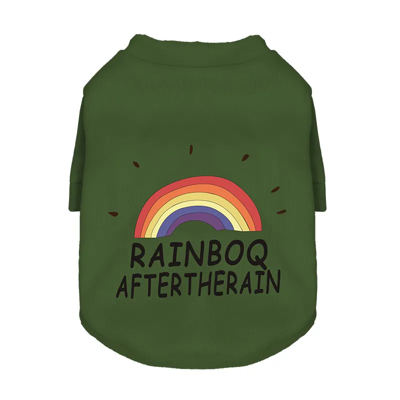 New Dog Pet Clothing Sweater Fleece-lined - Rainbow Green