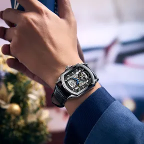 Square Antique Mechanical Watch on Wrist