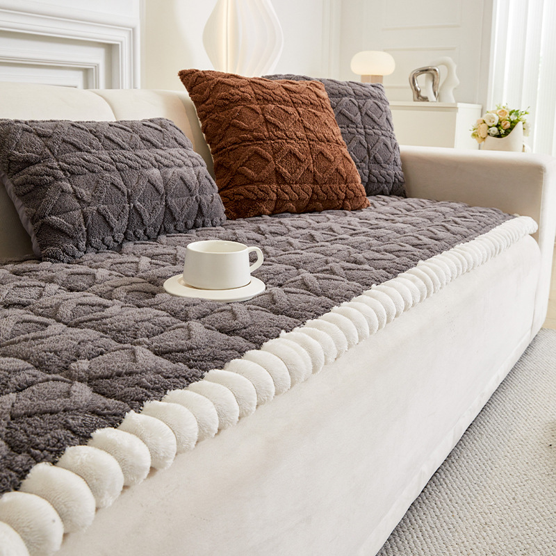 Winter High-End Thickened Steamed-Bun Cushion Sofa Cover