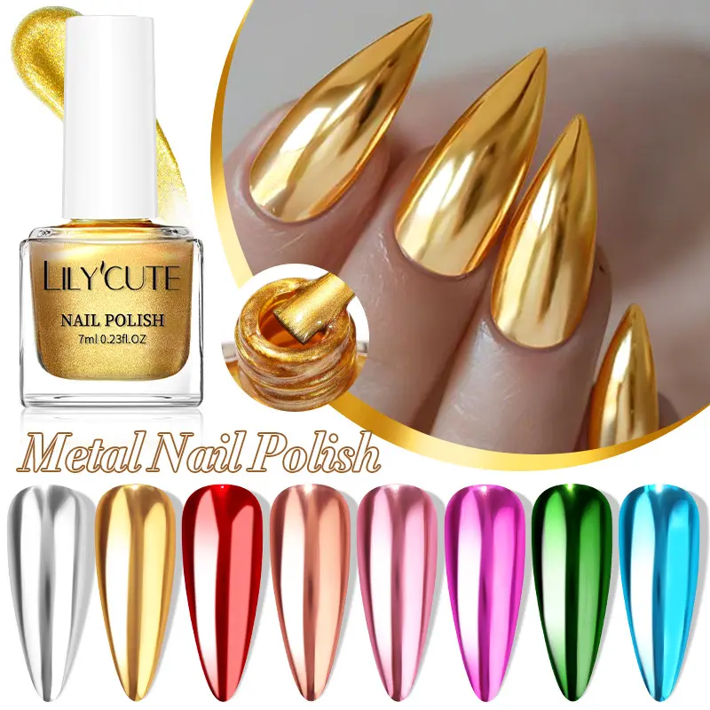 Quick-dry Metallic Mirror Nail Polish, No Baking
