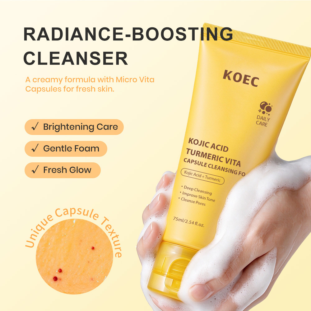 Turmeric And Kojic Acid Granule Stringy Cleansing Foam · Facial Cleanser 75ml