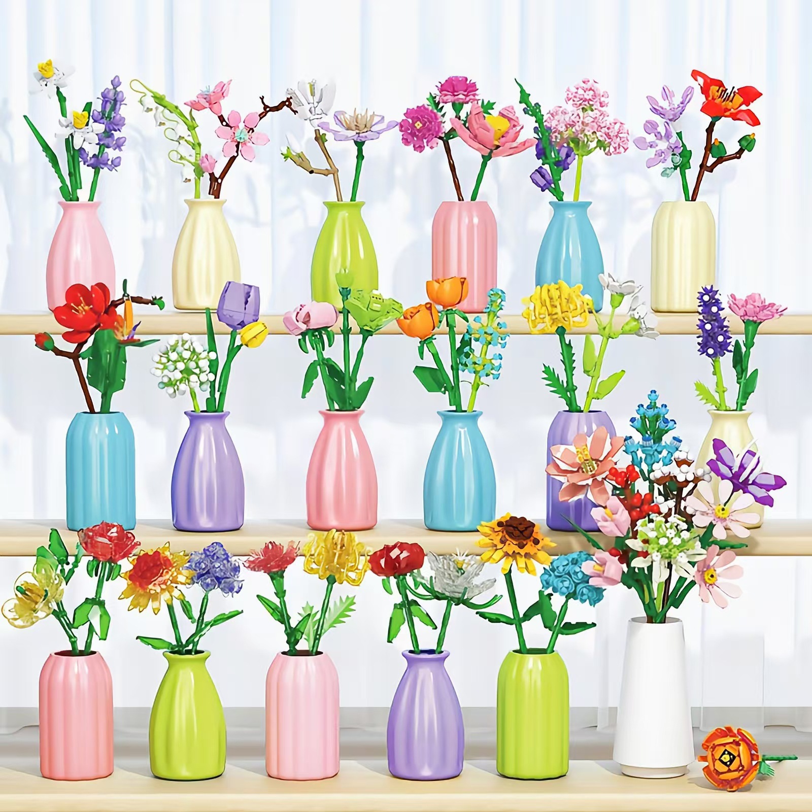 Small-Piece Interlocking Building Blockssimulation Rose