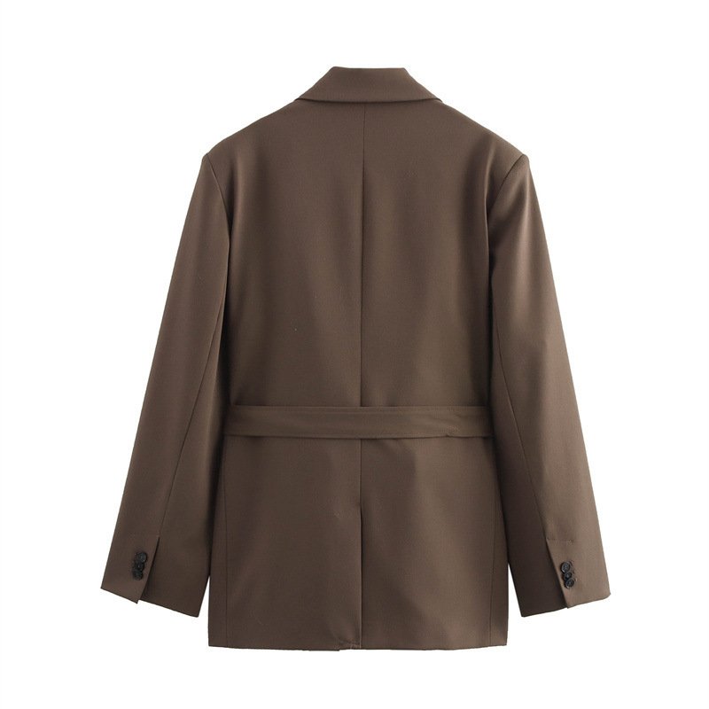 Fashionable Temperament With Belt Suit Jacket Trousers - Image 3