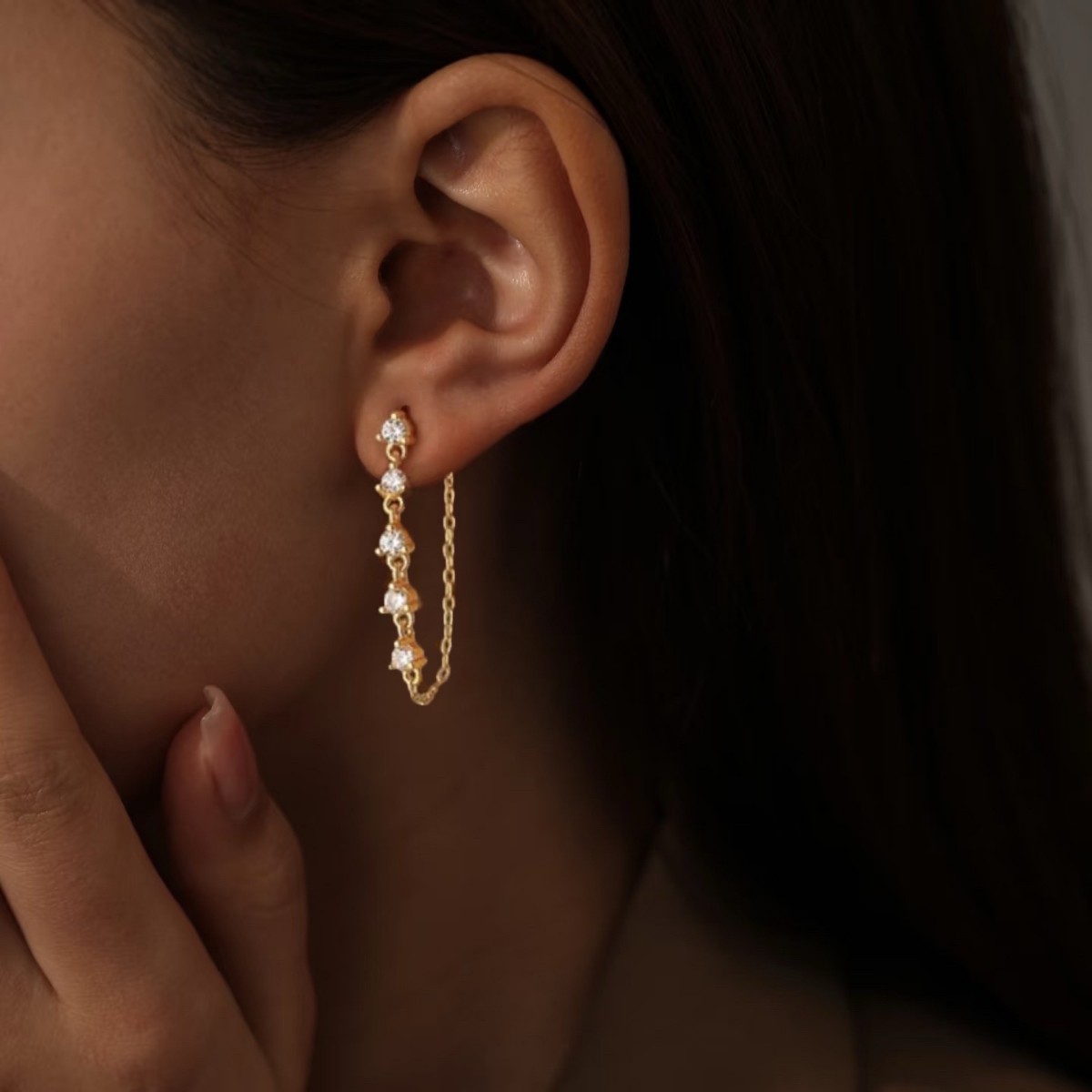 Personalized Zircon Pearl Tassel Earrings That Can Be Worn On Either Side