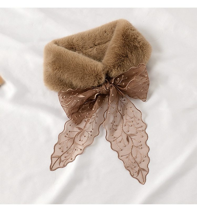 Title 7, Lace Streamer Furry Cute Rabbit Fur Collar Scar...