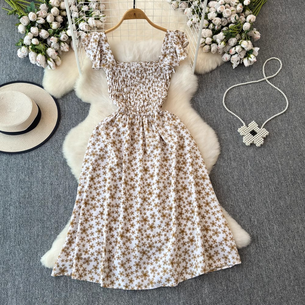 Flying Sleeves Black Shivering Dress Female Summer