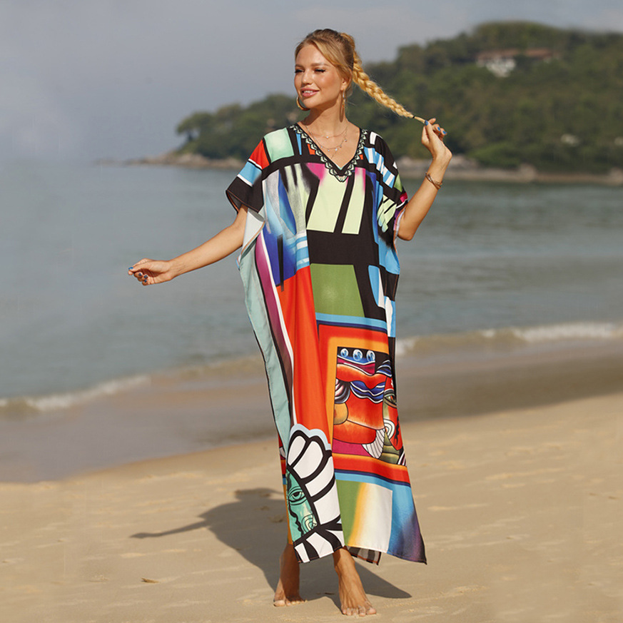 Printed Resort Robe Fashionable Beach Dress
