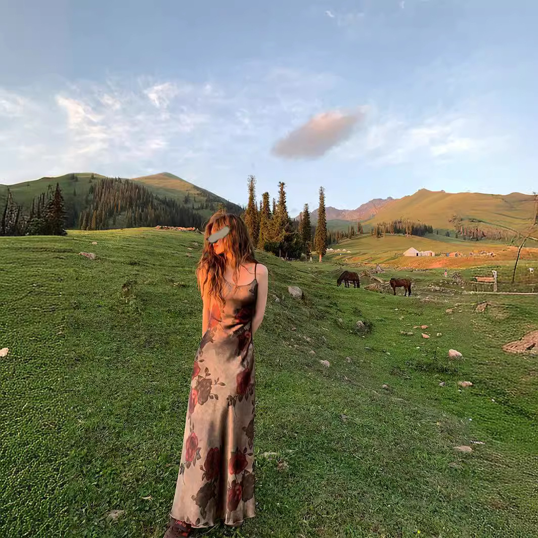 Design Oblique Cut Suspender For Women Autumn And Winter New Dress