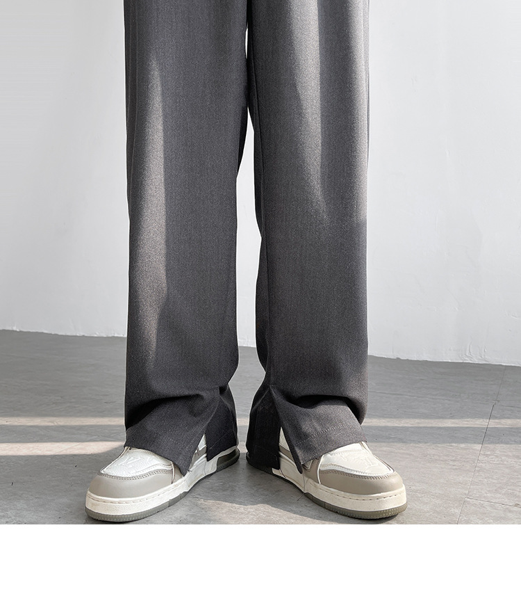 Men's Summer Plus Size Slit Ice Silk Cool Feeling Mop Trousers