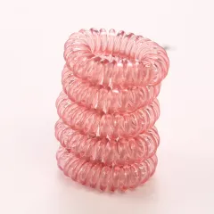Transparent Phone Line Hair Ring Small Size Cute High Elastic Thin Hair Rope - D164 Pink - View 1