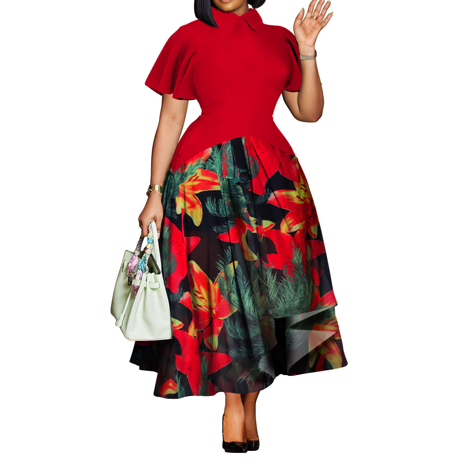 Summer Fashion Elegant African Plus Size Dress - Image 5