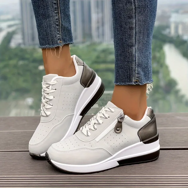 Women's Casual Sneakers With Thick Soles Gray - Shop at LoveMi