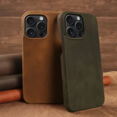 Applicable Crazy Horse Pattern Leather Phone Case