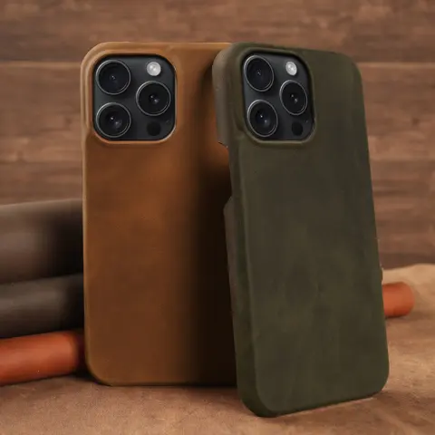 Applicable Crazy Horse Pattern Leather Phone Case