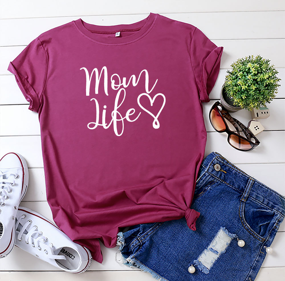 Title 1, Foreign Trade Mom Life Letter Short Sleeved Cot...