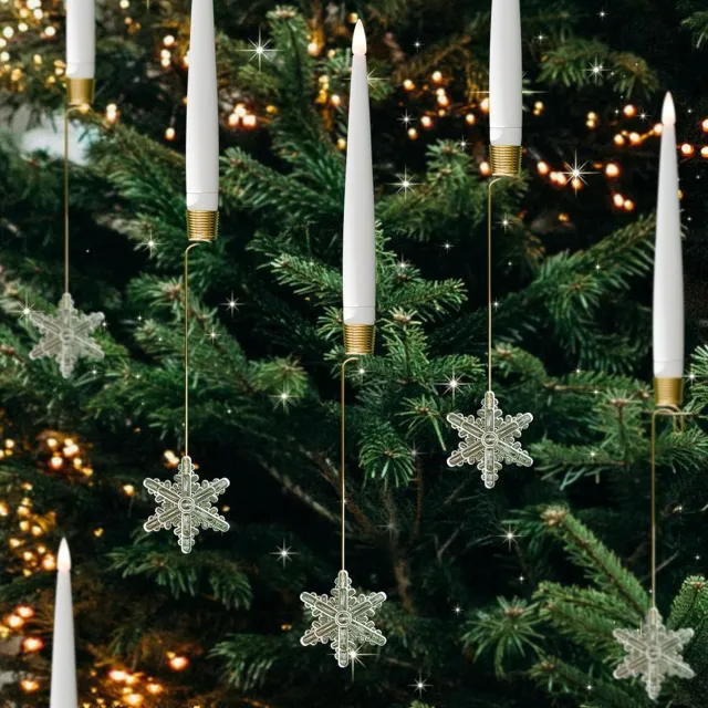 Christmas Candle LED Indoor Holiday Christmas Tree Ornaments Festive Atmosphere Decoration Christmas Pendant 12Pcs Snowflake - Shop at LoveMi