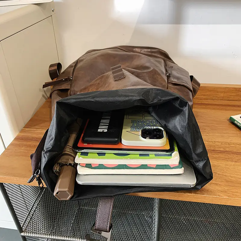 Backpack Men's Backpack Large Capacity Computer Bag Waterproof Solid Color Women's Travel