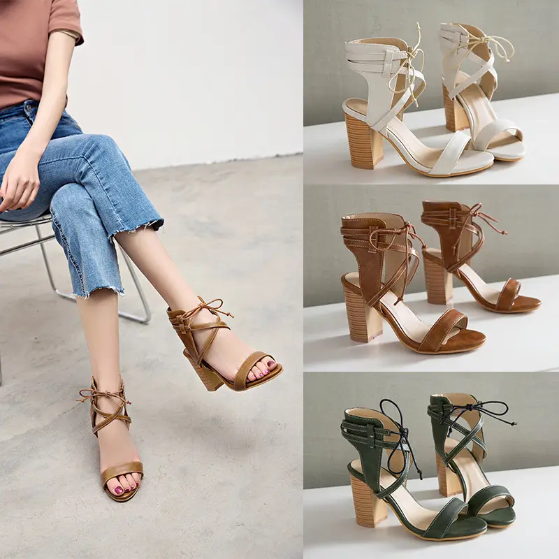 Summer Roman-style Chunky-heel Sandals