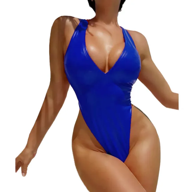 Sexy Tight Backless High Waist Jumpsuit Women's Sleeveless Sling Blue - Shop at LoveMi