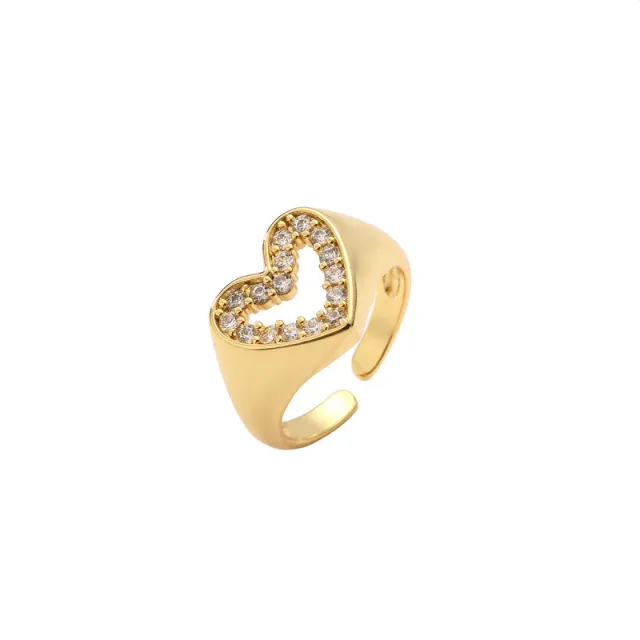 Copper Micro set Zircon Geometric Ring Cr0043Cx Style - Shop at LoveMi