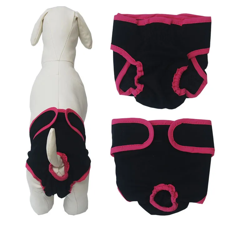 Fashion Simple Pet Velcro Menstrual Panties - Black