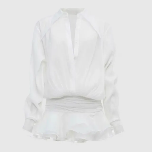 Sweet Irregular Ruffled Women's Dress White - Shop at LoveMi
