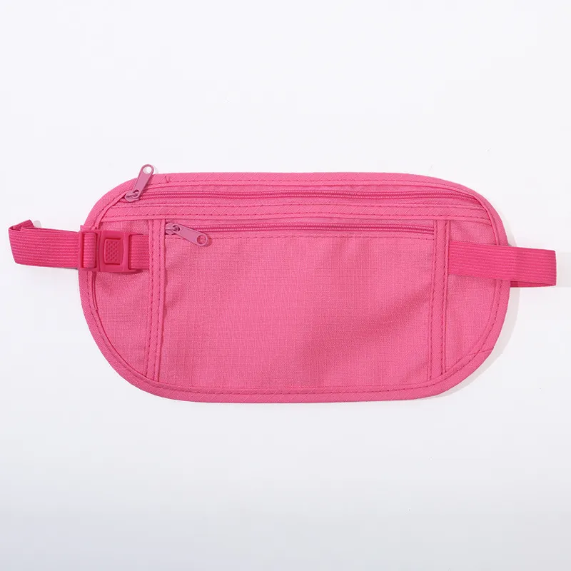 Invisible Thin Passport Burglar-proof Next To The Skin Waist Bag - Rose
