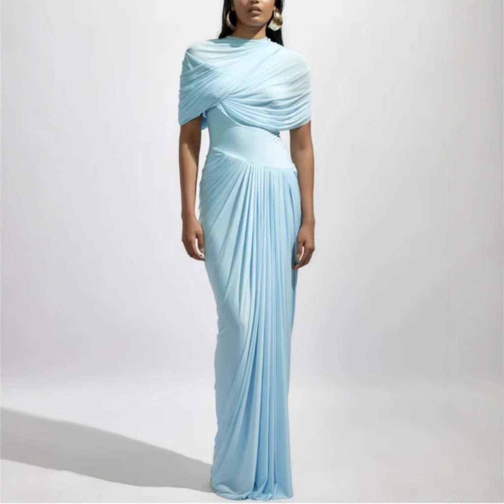 Skin-friendly Retro Shawl Ruffle Dress