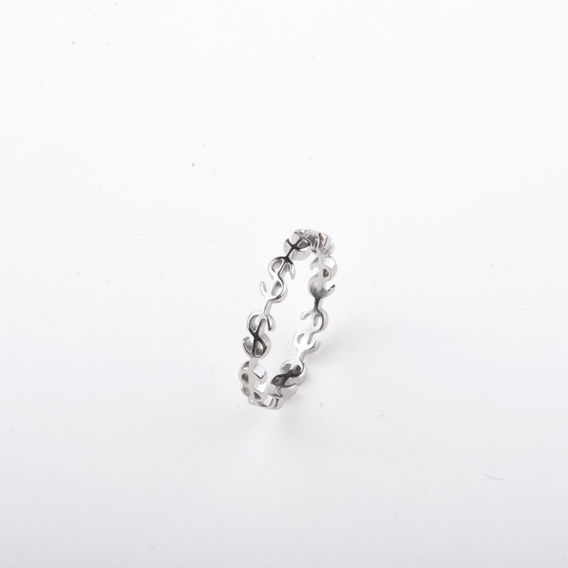 Simple Titanium Steel Gold-plated Ring Fashion Coin