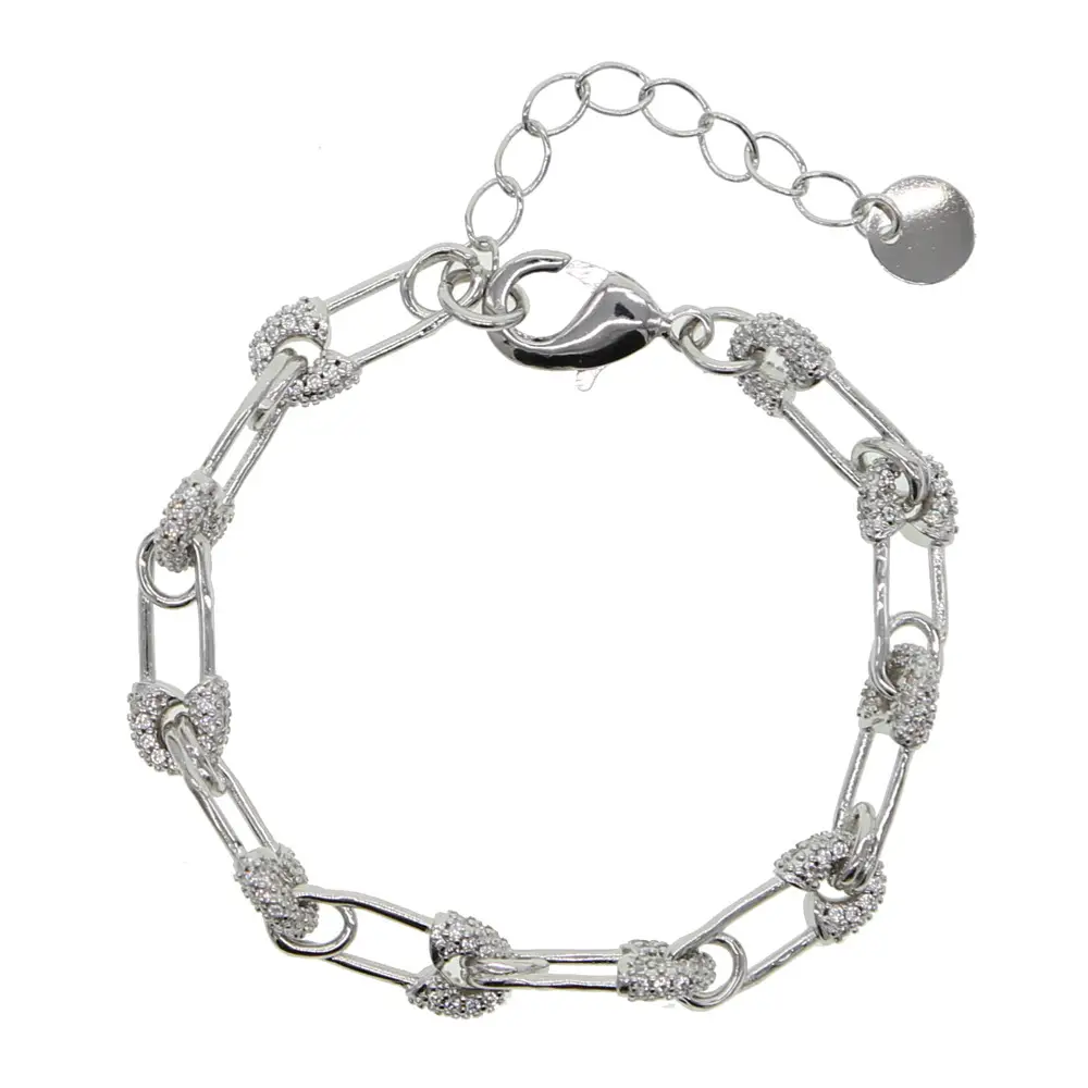 Pin Zircon Bracelet Hip Hop Fashion Trend Lady Micro Inlaid Zircon