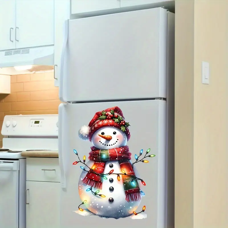 Snowman Christmas Light Bathroom Waterproof Stickers