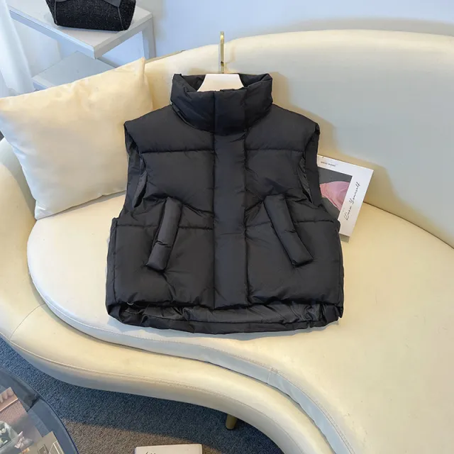 Short Autumn And Winter High Waist Women's Cotton Vest Black - Shop at LoveMi