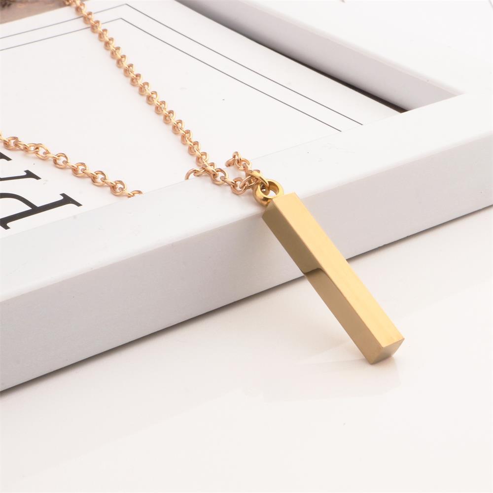Men's Stainless Steel Column Pendant Necklace