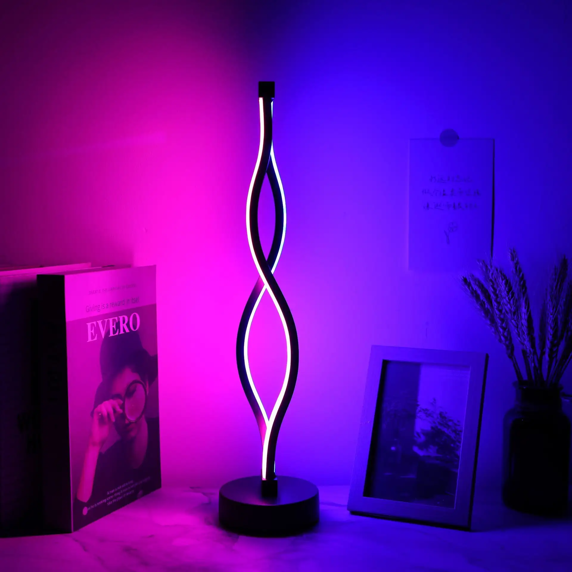 Bedroom Desk Aluminum Lamp With Three-color Dimming Button Bedroom Desktop Table Lamp