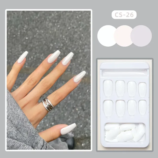 Ballet Bright White Fake Nail Tip Wear Finished Product Cs26 Ballet Bright White - Shop at LoveMi