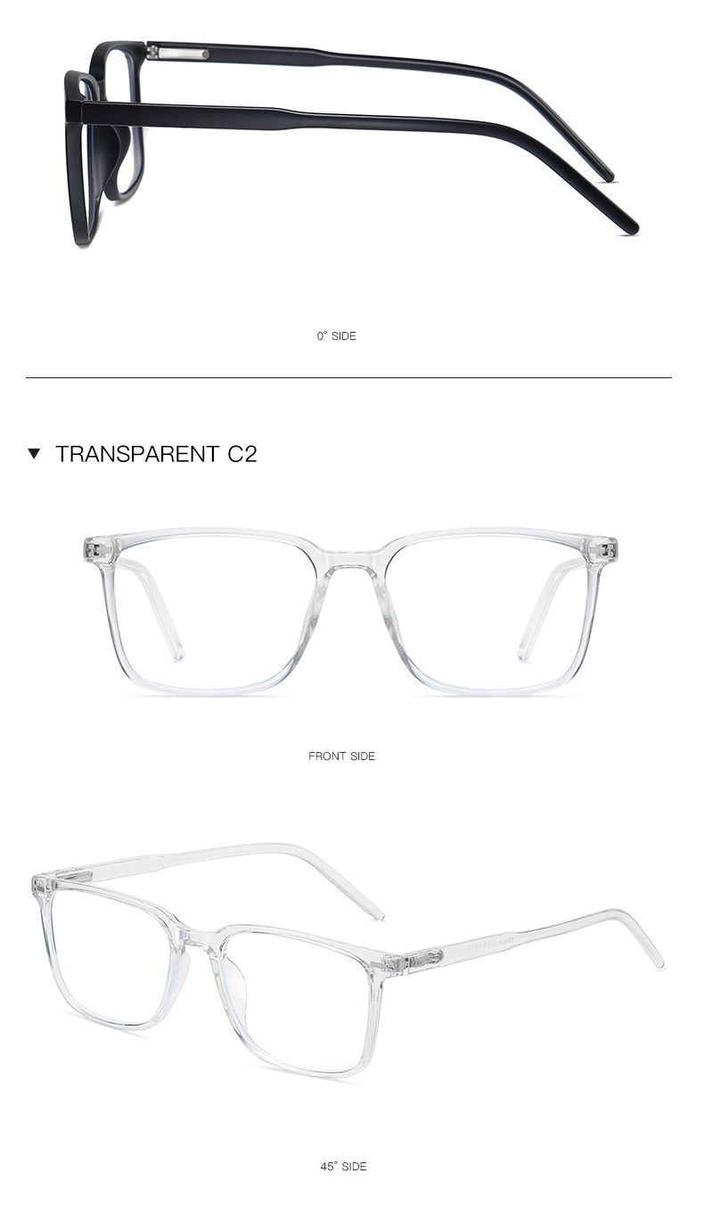 Title 12, TR90 Spring Leg Square Blue Light Blocking Glasses